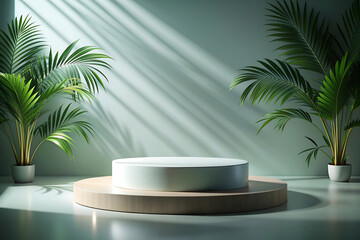 3d blank  podium stand display