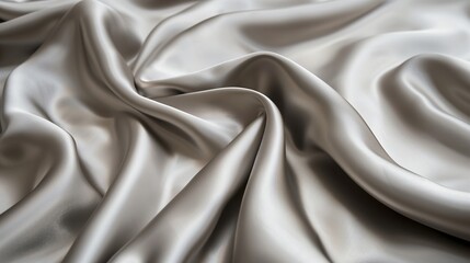 Fototapeta premium Exquisite, silver silk fabric with a luxurious texture, highlighting the highest quality.