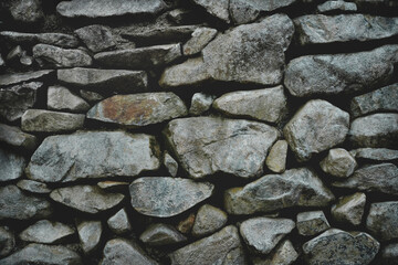 Many different size of grey stone wall for abstract background and texture for interior or exterior design. Beautiful patterns, space for work, banner, wallpaper close up.