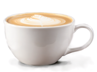 Cafe au lait in a large clear mug perfect milk to coffee ratio dynamic milk