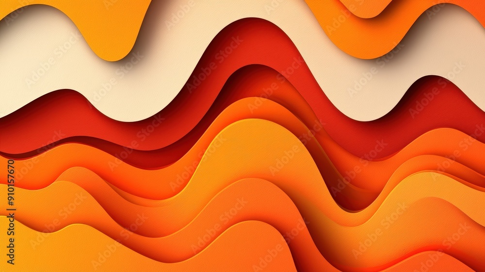 Poster warm orange and red waves intertwine in a dynamic design, showcasing a vibrant and contemporary abst
