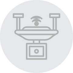 Camera drone Vector Line Grey Circle Grey