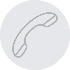 Telephone Vector Line Grey Circle Grey
