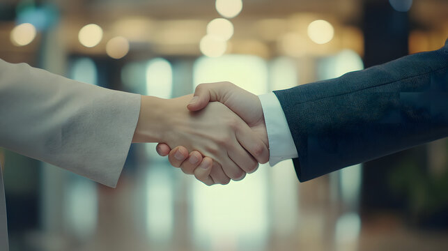 Symbolic Handshake Close-Up: A Respectful Farewell in an Exit Interview