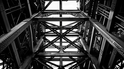 Industrial Grid, Intricate patterns and shapes formed by industrial grids and structures