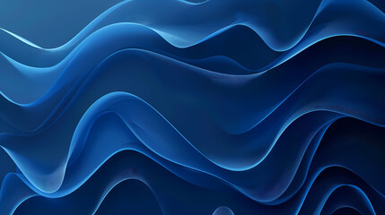 Obraz premium Abstract blue waves with a 3D effect create a dynamic and modern design.