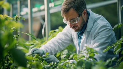 A team of scientists researching innovative methods to improve agricultural practices