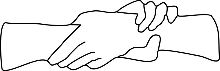 Hand Friendship Outline