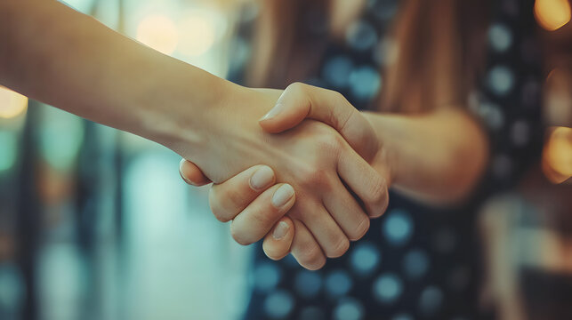 Symbolic Handshake Close-Up: A Respectful Farewell in an Exit Interview