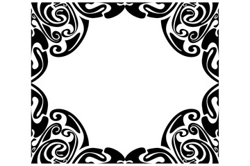 Border Frame Ornament Design with Black Liquid Theme for Decoration