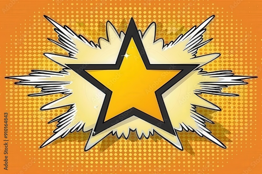 Poster a bright yellow starburst surrounded by explosive lines and effects creates a striking visual agains