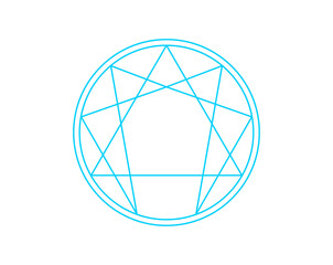 Enneagram sign. Personality. Vector Design Template.