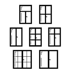 Set Windows line icon. Architectural elements. Linear icons isolated on white background.