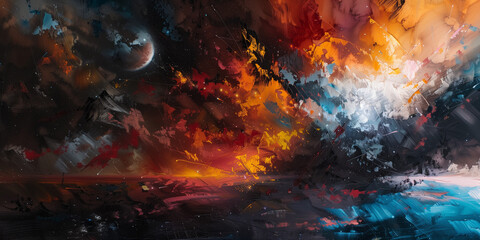 burning sky landscape