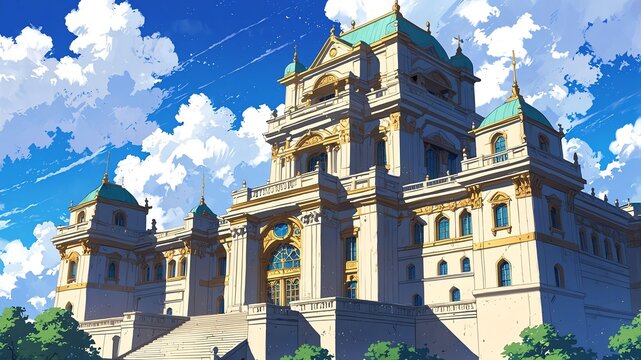 celestial palace palace in the sky with celestial moti flat anime