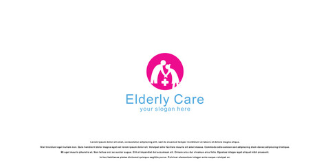 Best elderly care logo design with modern concept  premium vector