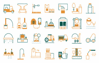 Collection of special smart farming icons in orange combination can use for design. It's a vector file and totally editable content.