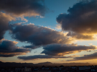 sunset over the city