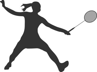 Badminton Athlete Silhouette