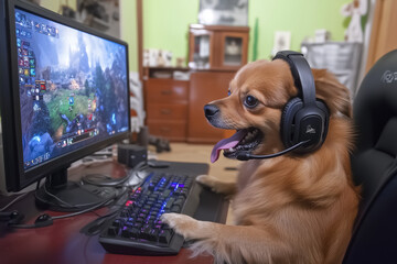 A gamer dog