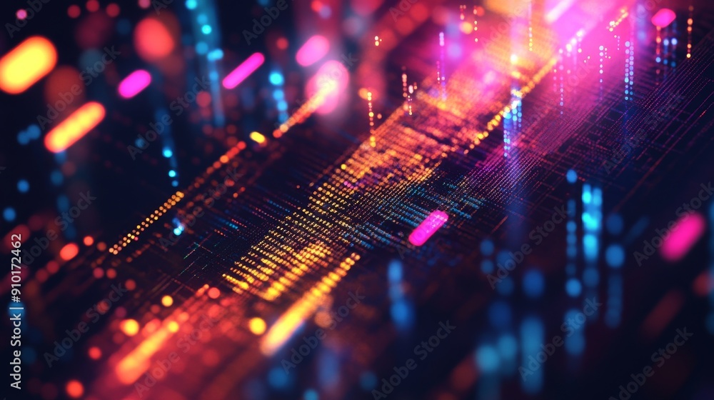 Poster data-driven background featuring sleek patterns and vibrant, engaging colors