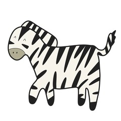 Zebra horse on white background.