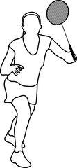 Badminton Athlete Outline