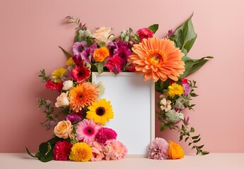 Fototapeta premium bouquet of flowers and eggs