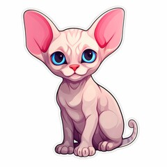 Cute sphynx cat illustration perfect for children's products and decorative merchandise.