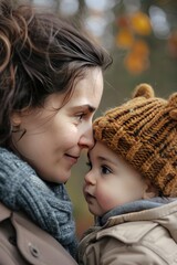 Obraz premium Close-Up of Loving Mother and Daughter