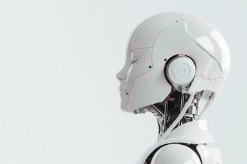 Futuristic Cybernetic Human Close-Up, AI Robot