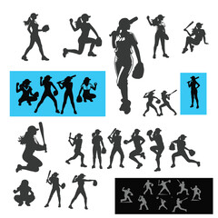 Baseball player silhouettes set in different poses. Baseball icons vector. Man Throwing Ball Silhouette. Baseball Player Silhouette. baseball player, vector isolated illustration. Baseball batter.