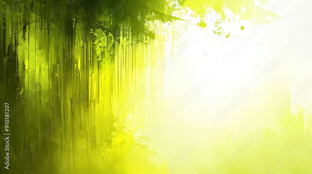 Poster A blend of green hues with abstract brush strokes creates a lively and energetic visual experience, enhancing the surrounding space