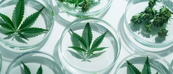 Petri dish with cannabis extracts Laboratory testing and quality control