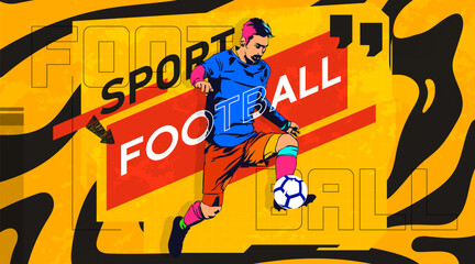 Fototapeta premium silhouette of soccer athlete. Design with the concept of celebrating national and international football sports days. football player. design template for sports match events