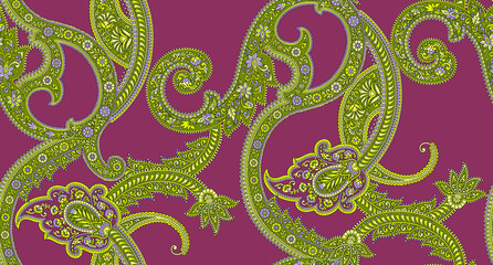 Seamless traditional paisley ethnic print