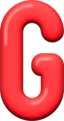 3D font balloon red alphabet letters G