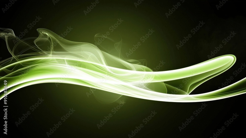 Aufkleber green smoke swirls fluidly in an artistic display against a dark backdrop, creating a mesmerizing ef