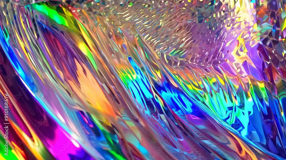 Poster a whirlwind of bright and saturated colours that create the illusion of movement and depth.