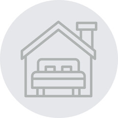 Accommodation Vector Line Grey Circle Grey