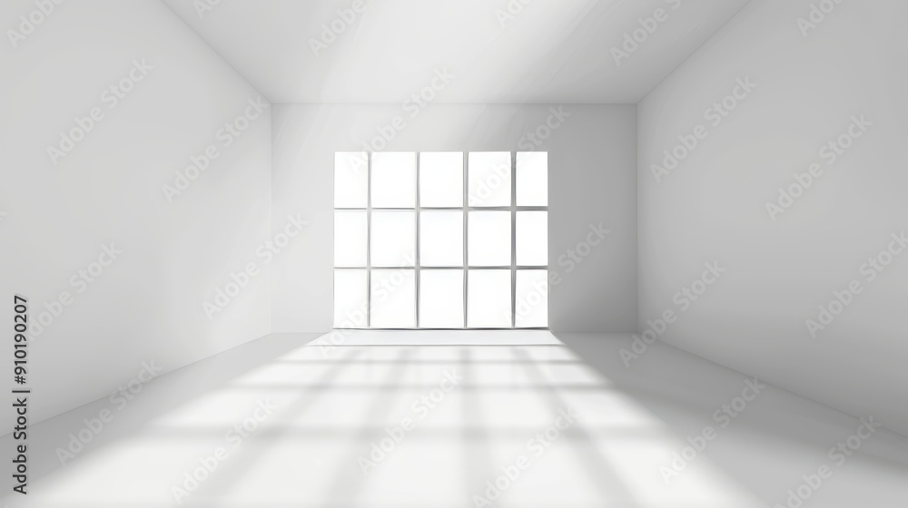 Aufkleber abstract white studio background ideal for product presentation, featuring shadows from windows to c