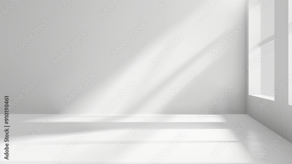 Aufkleber abstract white studio background ideal for product presentation, featuring shadows from windows to c
