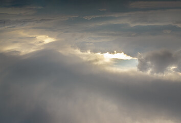 Fototapeta premium Amazing clouds like a heaven for background wallpaper and texture. The sky is being covered with white clouds, Concept idea of Imaginative clouds nature, Nature abstract composition, Copy space, 