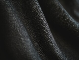 Close-up view of a black cloth with texture and folds visible