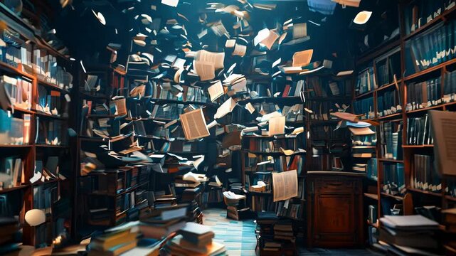 Lively Library: Books in Motion Create Surreal Literary Explosion