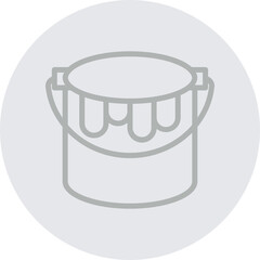 Paint Bucket Vector Line Grey Circle Grey