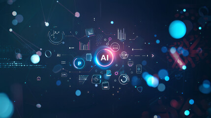 AI Network Connections and Data Flow – Ideal for Tech Industry, Machine Learning, and Digital Transformation Campaigns
