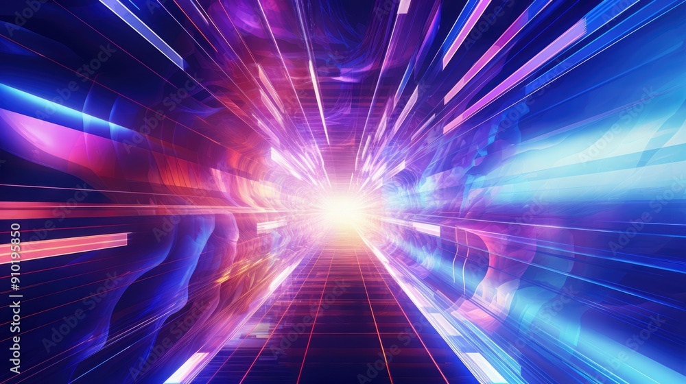 Poster abstract tunnel backgrounds, ideal for conveying innovation and future-forward concepts,generative a