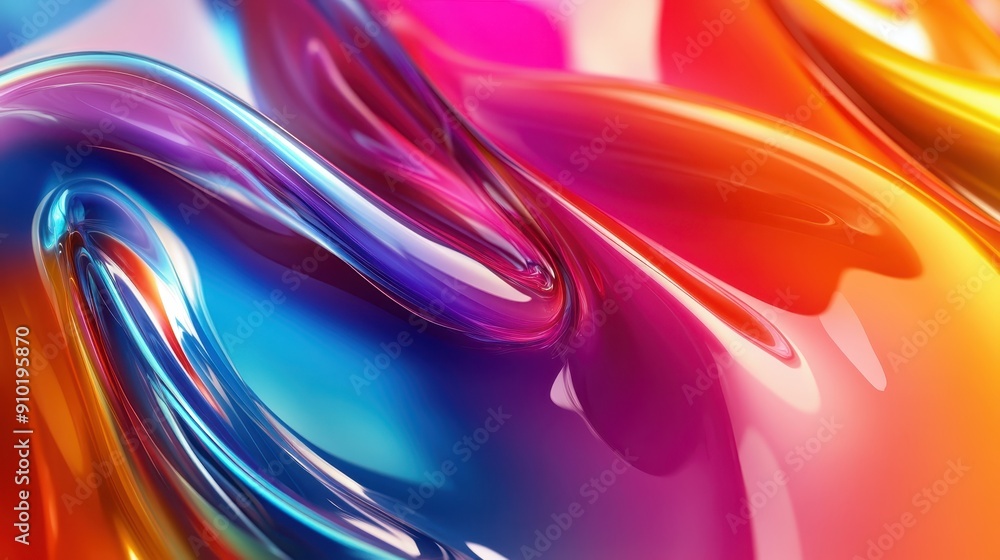 Poster vibrant, fluid abstract background blending vivid colors creating a mesmerizing and dynamic artistic