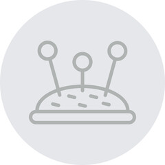 Pin Cushion Vector Line Grey Circle Grey